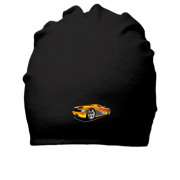 Хлопковая шапка с оранжевым спорткаром 2
