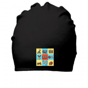 Хлопковая шапка с гоночными символами