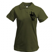 Жіноча футболка-поло дівчина-солдат ЗСУ