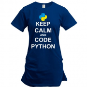 Подовжена футболка Keep calm and code python
