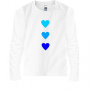 Дитяча футболка з довгим рукавом з блакитними серцями