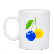 Чашка Желто-синяя вишня