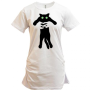 Подовжена футболка Кот в руках