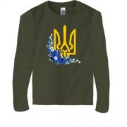 Детская футболка с длинным рукавом с гербом Украины в цветах