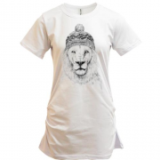Подовжена футболка лев в шапці