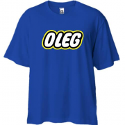 Футболка Oversize с надписью "Олег" в стиле Лего
