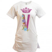 Подовжена футболка V з короною