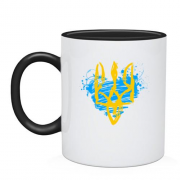 Чашка с гербом Украины (стилизованный под краску) 2