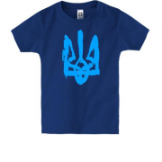 Детская футболка с гербом Украины (стилизованный под краску)