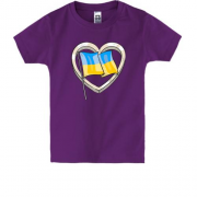 Детская футболка Флаг Украины в стилизованном сердце