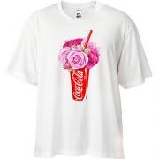 Футболка Oversize Coca-Cola з квітами