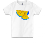 Детская футболка с желто-синим арбузом