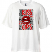 Футболка Oversize Kiss red lips