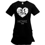 Подовжена футболка із серцем Київ "Home"