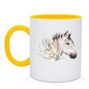 Чашка с зеброй из акварели