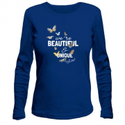 Жіночий лонгслів з метеликами "Beautiful"