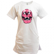 Подовжена футболка з рожевим черепом