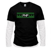 Комбинированный лонгслив "PHP и олени"