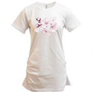 Подовжена футболка "Квіти вишні"