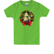 Детская футболка с Новогодними Миньонами