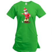 Подовжена футболка "3D Санта на санях"