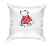 Подушка с белым мишкой в свитере