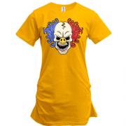 Подовжена футболка "Череп клоун"