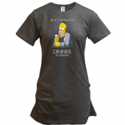 Подовжена футболка "Гомер - Dinner is coming"