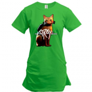 Подовжена футболка з кішкою "Stray"