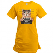 Подовжена футболка із заарештованим котом "Kitty BAD"