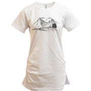 Подовжена футболка із зображенням гір