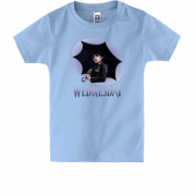 Детская футболка Уэнздей Аддамс с зонтом