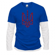 Комбінований лонгслів з гербом в українських орнаментах