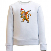 Детский свитшот "Рождественский тигр депает"