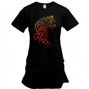 Подовжена футболка з гепардом із поцілунків