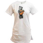 Подовжена футболка "Бебі Йода з Грутом"