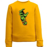 Детский свитшот с зелёной рукой "зомби"