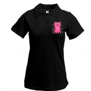 Жіноча футболка-поло з милим рожевим котиком