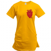 Подовжена футболка "Серце з котиків"