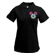 Жіноча футболка-поло "Донатси у вигляді обличчя Мікі Мауса"