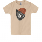 Дитяча футболка з медведем у шапці