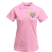 Жіноча футболка-поло "Серце з квіткових орнаментів"