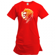 Подовжена футболка "Акварельний лев"