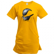 Подовжена футболка "Птах з пером"