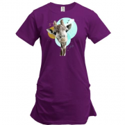 Подовжена футболка "Задумливий жираф"