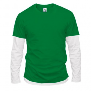 Мужская зеленая комбинированная футболка с длинными рукавами "ALLAZY"