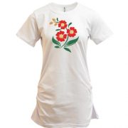 Подовжена футболка з вишитою квіткою (Вишивка)