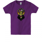 Детская футболка с обезьяной-зомби в наушниках