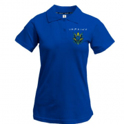 Жіноча футболка-поло "Ukraine" зі стилізованим тризубом