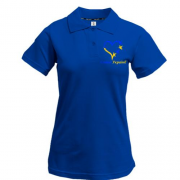 Жіноча футболка-поло із серцем "Слава Україні!"